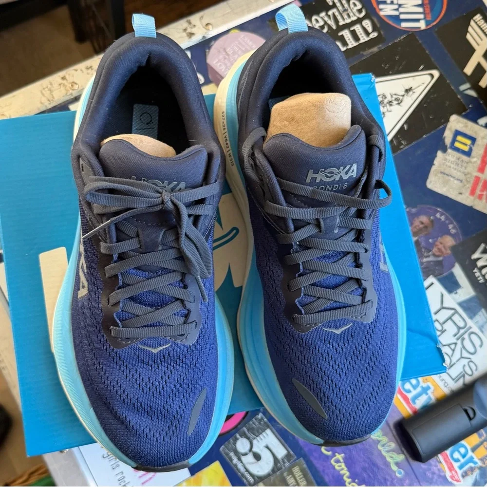 Hoka Navy and Light Blue Athletic Shoes Men’s 8D EU 41 Women’s 10 - Picture 2 of 7